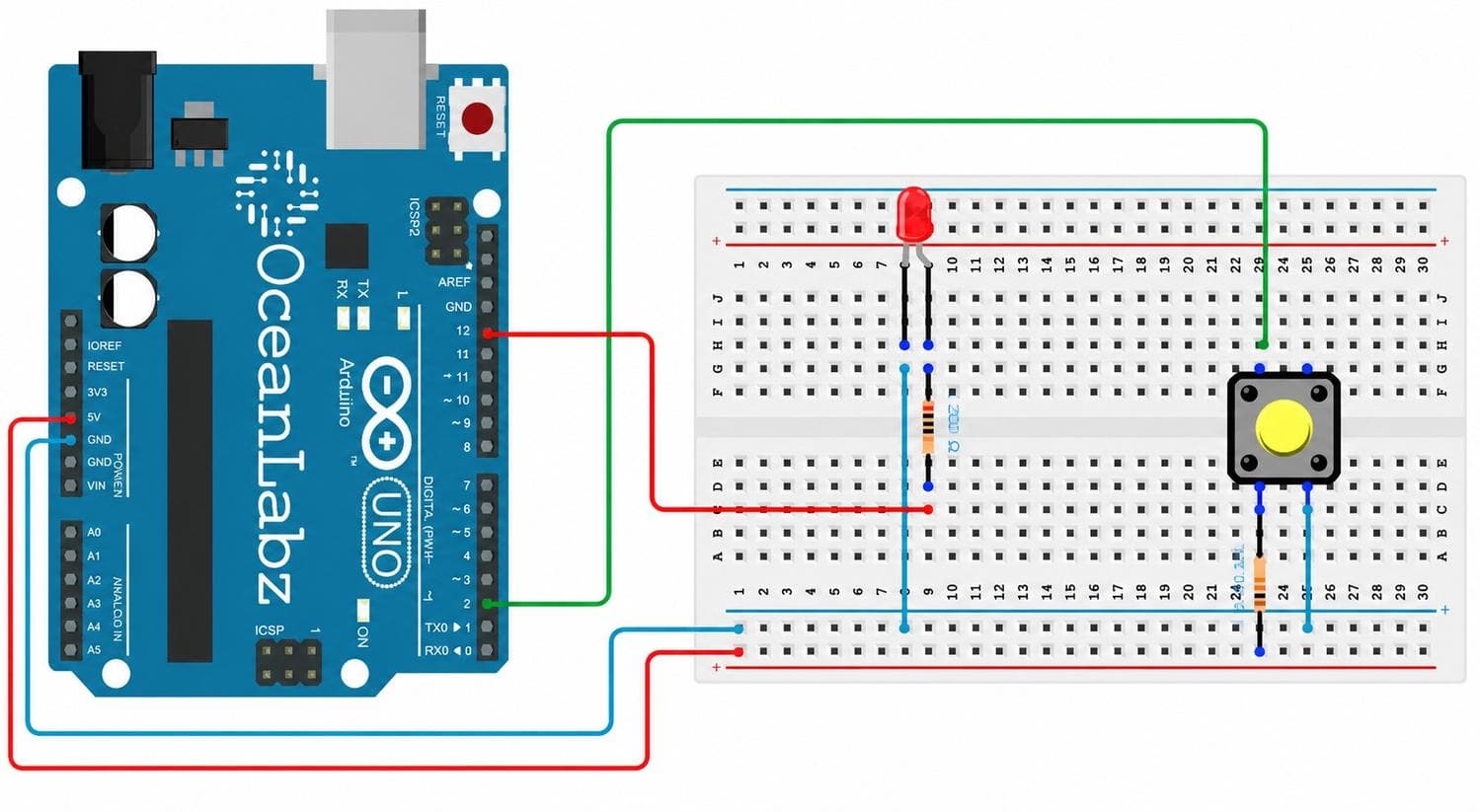 Day 3:- State Memory with a Push Button wiring diagram