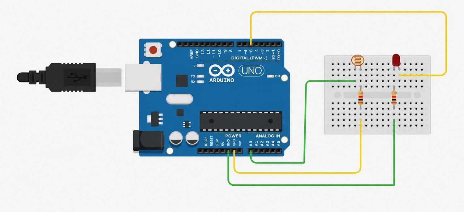 Day 7:- Automatic Street Light Using LDR wiring diagram