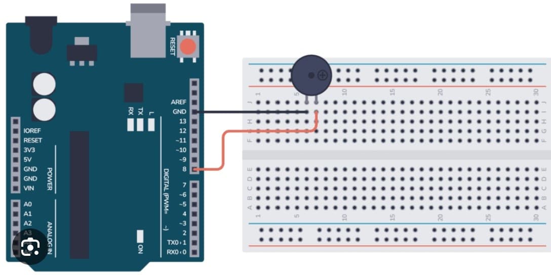 Day 8:- Play the Nokia Tune Using an Arduino Buzzer wiring diagram