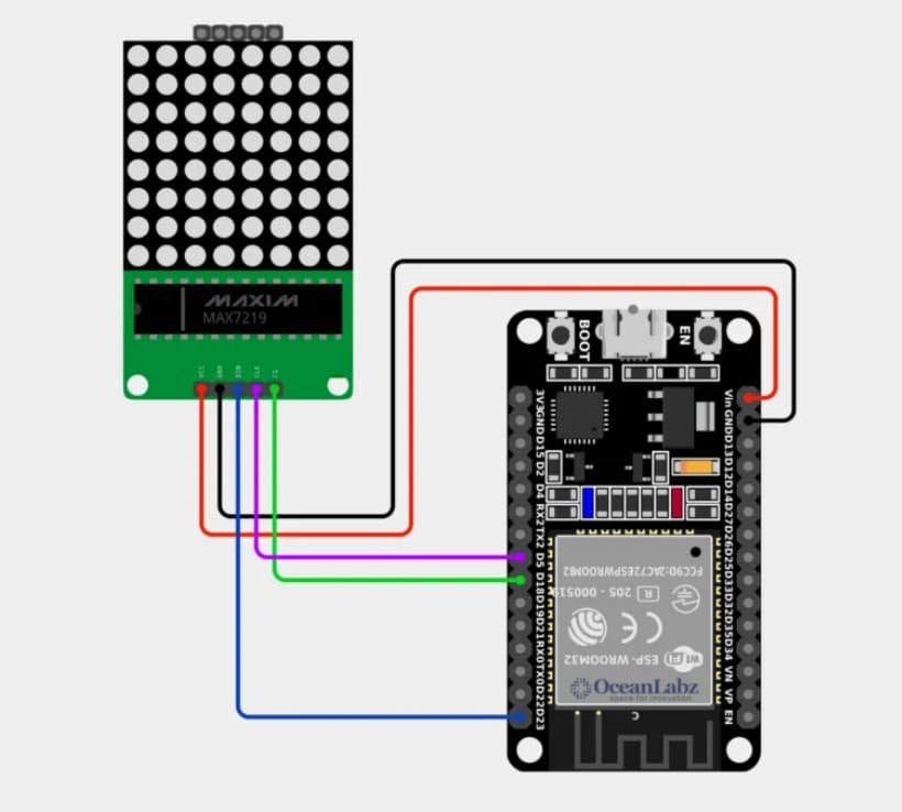 Built my own phone-controlled AI Dot Matrix Display š¤š„ Wiring Schematic