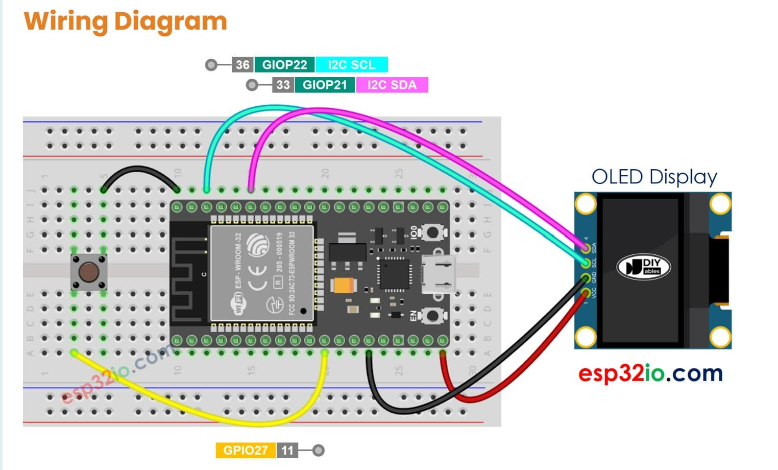 Built a custom Flappy Bird style OLED arcade game running on an ESP32! 🎮🕹️ Wiring Schematic